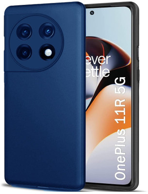Mersal Back Cover for OnePlus 11R, Microfiber Cloth Cushion Raised edges lift the screen and camera lens(Blue, Pack of: 1)