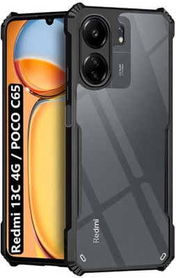 SUCH Back Cover for Back Cover for Mi Redmi 13C 4G (Transparent, Black,Pack of: 1)(Black, Camera Bump Protector)