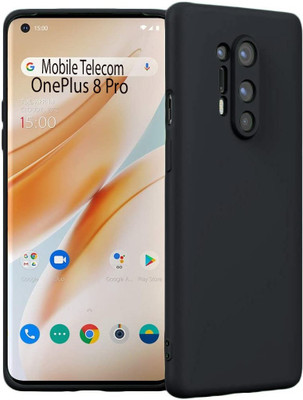 S-Softline Back Cover for OnePlus 8 Pro(Black, Silicon, Pack of: 1)