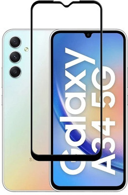 NIMMIKA ENTERPRISES Edge To Edge Tempered Glass for Samsung Galaxy A34 5G(Premium Tempered Glass | Cobra Scale Texture | Full Coverage | Ultra-Thin Design | Oleophobic Coating | Case-Friendly Design | Crystal Clear Display | Residue-Free Removal)(Pack of 1)