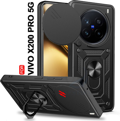 AESTMO Back Cover for Vivo X200 Pro 5G(Black, Slider, Pack of: 1)
