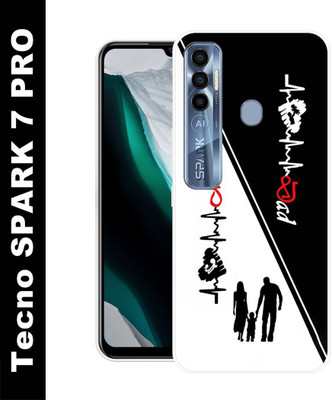 Retroart Back Cover for Tecno Spark 7 Pro(Black, White, Silicon, Pack of: 1)