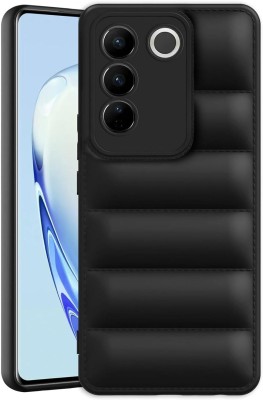 SnapStar Back Cover for Vivo V27 Pro(Puffer Case | Camera Protection | Soft & Flexible Case)(Black, Shock Proof, Silicon, Pack of: 1)