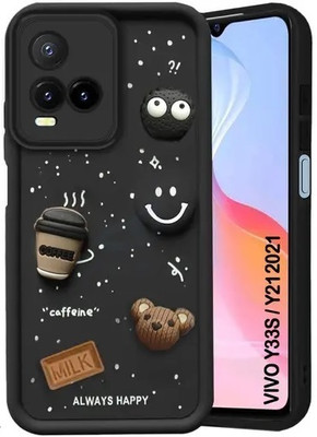 LHR Back Cover for Vivo Y33s/ Vivo Y21/ Vivo Y21 2021/ Vivo Y21T(Black, Flexible, Silicon, Pack of: 1)