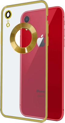 ELEF Back Cover for iPhone XR Soft Silicone CD Pattern Electroplating Transparent Case(Gold, Flexible, Silicon, Pack of: 1)