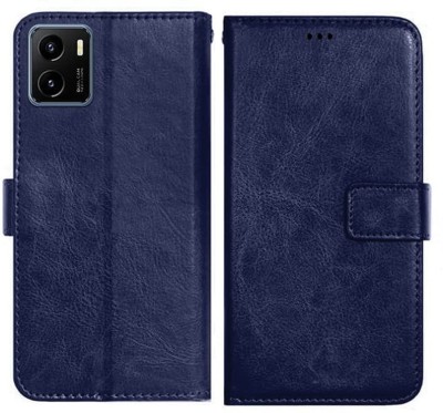 AUTOCASE Flip Cover for Vivo Y15s, V2125 Premium Leather Finish, with Card Pockets(Blue, Grip Case, Pack of: 1)