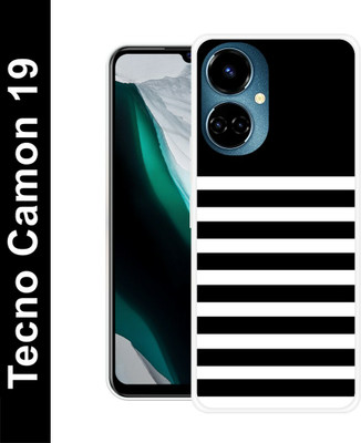 Artage Back Cover for Tecno Camon 19(Black, White, Silicon, Pack of: 1)