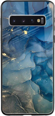 QRIOH Glass Back Cover for Samsung Galaxy S10 Plus(Multicolor, Grip Case, Pack of: 1)