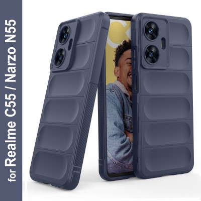 GLOBAL NOMAD Back Cover for Realme Narzo N55, Realme C55(Blue, Grip Case, Silicon, Pack of: 1)