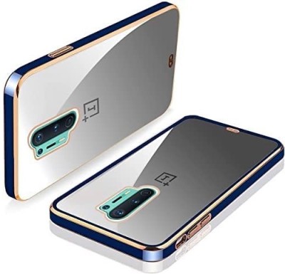 A3sprime Back Cover for OnePlus 8 Pro, |Soft Silicon Golden Side Colored with Drop Protective Camera Protector Case|(Blue, Transparent, Camera Bump Protector, Silicon, Pack of: 1)