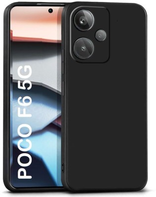 Adhvaith Back Cover for Poco F6 5G, Poco F6(Black, Transparent, Shock Proof, Silicon, Pack of: 1)