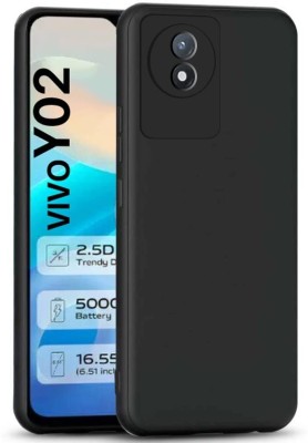Casehub Back Cover for vivo Y02(Black, Dual Protection, Silicon, Pack of: 1)