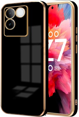 AERTOXX Back Cover for iQOO Z7 Pro 5G, Vivo T2 Pro(Black, Gold, Dual Protection, Pack of: 1)