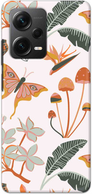NDCOM Back Cover for Redmi Note 12 Pro Plus 5G Butterflies And Leaf Printed Hard Case(Multicolor, Hard Case, Pack of: 1)