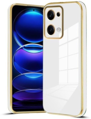 A3sprime Back Cover for REDMI Note 13 Pro 5G, |Soft TPU Golden Side Colored Case|(White, Camera Bump Protector, Silicon, Pack of: 1)