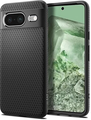 Spigen Back Cover for Pixel 8(Black, Grip Case, Pack of: 1)