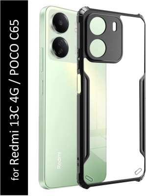 KWINE CASE Back Cover for Mi Redmi 13C 4G(Black, Transparent, Shock Proof, Pack of: 1)