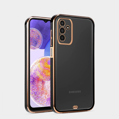 VOSKI Back Cover for Samsung Galaxy A13 5G Electroplating TPU Transparent Soft Silicon Chrome Case(Black, Flexible, Silicon, Pack of: 1)