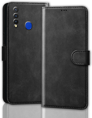 Qyist Back Cover for Vivo U20 Back Cover Case with Magnatic Closure | Inbuilt Stand(Black, Dual Protection, Pack of: 1)
