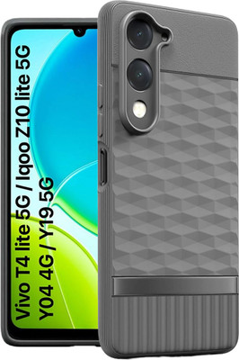 GoldKart Back Cover for VIVO T4 Lite 5G, iQOO Z10 Lite 5G(Grey, Shock Proof, Silicon, Pack of: 1)