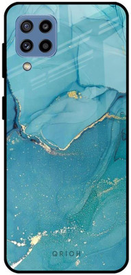 QRIOH Glass Back Cover for Samsung Galaxy M32(Multicolor, Grip Case, Pack of: 1)