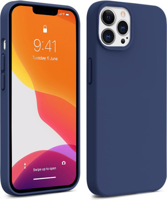 MobiLooks Back Cover for Apple iPhone 12 Pro(Blue, Camera Bump Protector, Silicon, Pack of: 1)