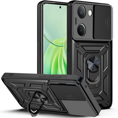 Kypo Back Cover for Vivo Y200 Pro 5G(Black, Slider, Pack of: 1)
