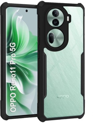 star craftune Back Cover for Oppo Reno 11Pro 5G Transparent Crystal Clear Back Cover Case | Shockproof Soft TPU Case(Black, Shock Proof, Silicon, Pack of: 1)