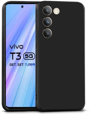 Aaralhub Back Cover for Vivo T3 5G(Black, Camera Bump Protector, Pack of: 1)