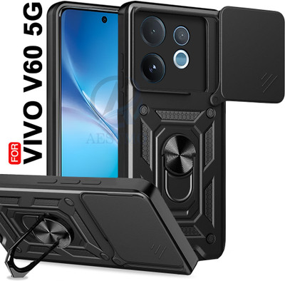 AESTMO Back Cover for Vivo V60 5G(Black, Slider, Pack of: 1)