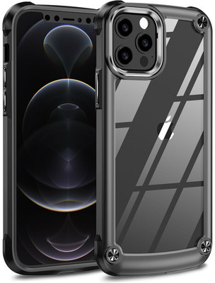 Cover Alive Back Cover for Apple iPhone 12 Pro Max(Black, Transparent, Shock Proof, Pack of: 1)