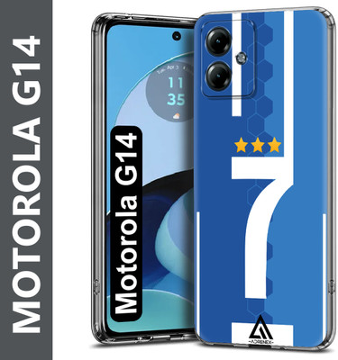 Adrenex Back Cover for Motorola G14(Blue, White, Grip Case, Silicon, Pack of: 1)