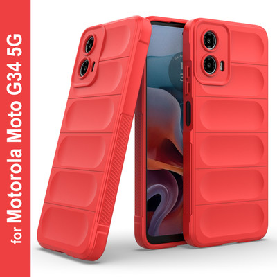 Zapcase Back Cover for Motorola Moto G34 5G(Red, 3D Case, Silicon, Pack of: 1)