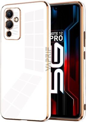VAPRIF Back Cover for Infinix Note 12 Pro 5G, Golden Line Premium Soft Chrome Case | Silicon Gold Border(White, Shock Proof, Silicon, Pack of: 1)
