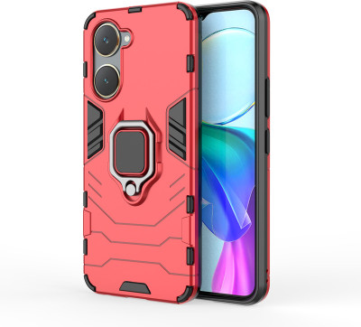 MOBIRUSH Back Cover for iQOO Z9 Lite/Vivo T3 Lite 5G / Y18/Y18e/Y03/Y28s/Y37(Red, Cases with Holder, Pack of: 1)