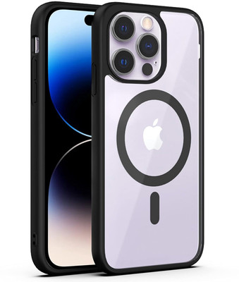 M/S DSNS Back Cover for Apple iPhone 15 Pro Max Cover Mag-Safe Wireless Charging Designed Back Case(Black, Magsafe, Pack of: 1)