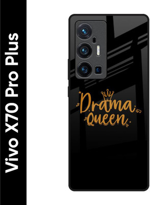 QRIOH Glass Back Cover for Vivo X70 Pro+(Black, Pack of: 1)