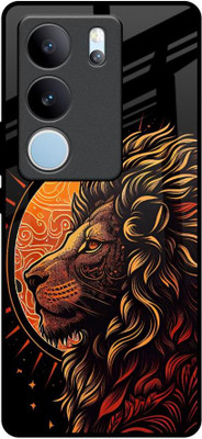 QRIOH Glass Back Cover for Vivo V29 Pro 5G(Black, Grip Case, Pack of: 1)