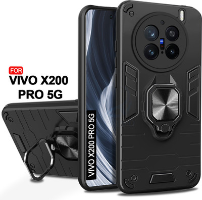 AESTMO Back Cover for Vivo X200 Pro 5G(Black, Rugged Armor, Pack of: 1)
