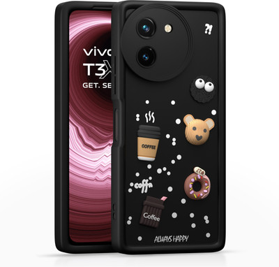 Pikkme Back Cover for Vivo T3x 5G / Vivo Y200i 5G(Black, Flexible, Silicon)