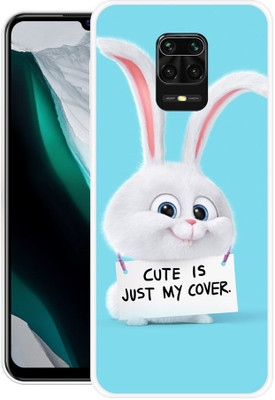 FRONK Back Cover for REDMI Note 9 Pro Max, CUTE, BUNNY, CAT, RABBIT, CUTE IS JUST MY COVER(White, Flexible, Silicon, Pack of: 1)