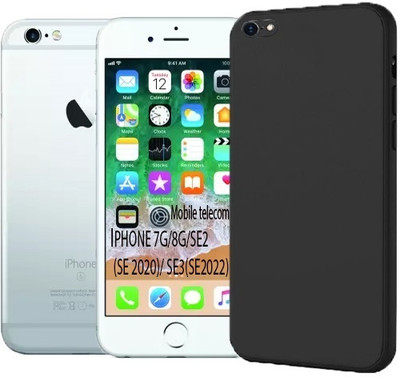 S-Hardline Back Cover for Apple iphone SE 2020, Premium Silicon Candy Case(Black, Silicon, Pack of: 1)