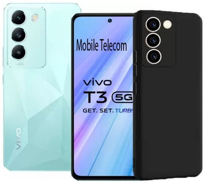 S-Softline Back Cover for Vivo T3 5G, inner Soft Microfiber Cloth Cushion Lining Soft Silicon Anti Scratch(Black, Silicon)
