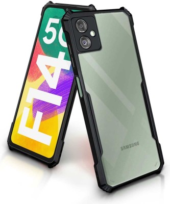 VAPRIF Back Cover for Samsung Galaxy F14 5G, Transparent Hybrid Hard PC Back TPU Bumper(Black, Transparent, Shock Proof, Pack of: 1)