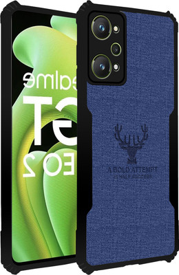 Qyist Back Cover for Realme Gt Neo 2 |Vegan PU Leather |Deer Case| Camera Lens Protection(Blue, Shock Proof, Pack of: 1)