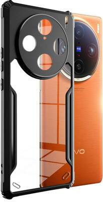 HUPSHY Back Cover for vivo X100 Pro 5G(Black, Transparent, Shock Proof, Silicon, Pack of: 1)