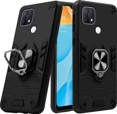 Saawariya Tech World Back Cover for OPPO A15(Black, Rugged Armor, Pack of: 1)