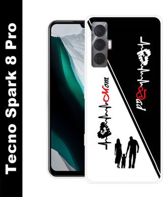 Retroart Back Cover for Tecno Spark 8 Pro(Black, White, Silicon, Pack of: 1)