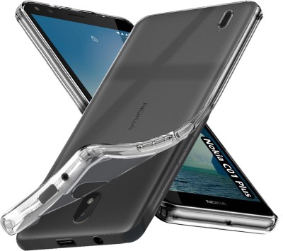 Nainz Back Cover for Nokia C01 Plus(Transparent, Grip Case, Silicon, Pack of: 1)