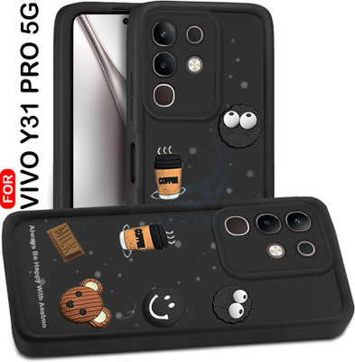 AESTMO Back Cover for Vivo Y31 Pro 5G(Black, 3D Case, Silicon, Pack of: 1)